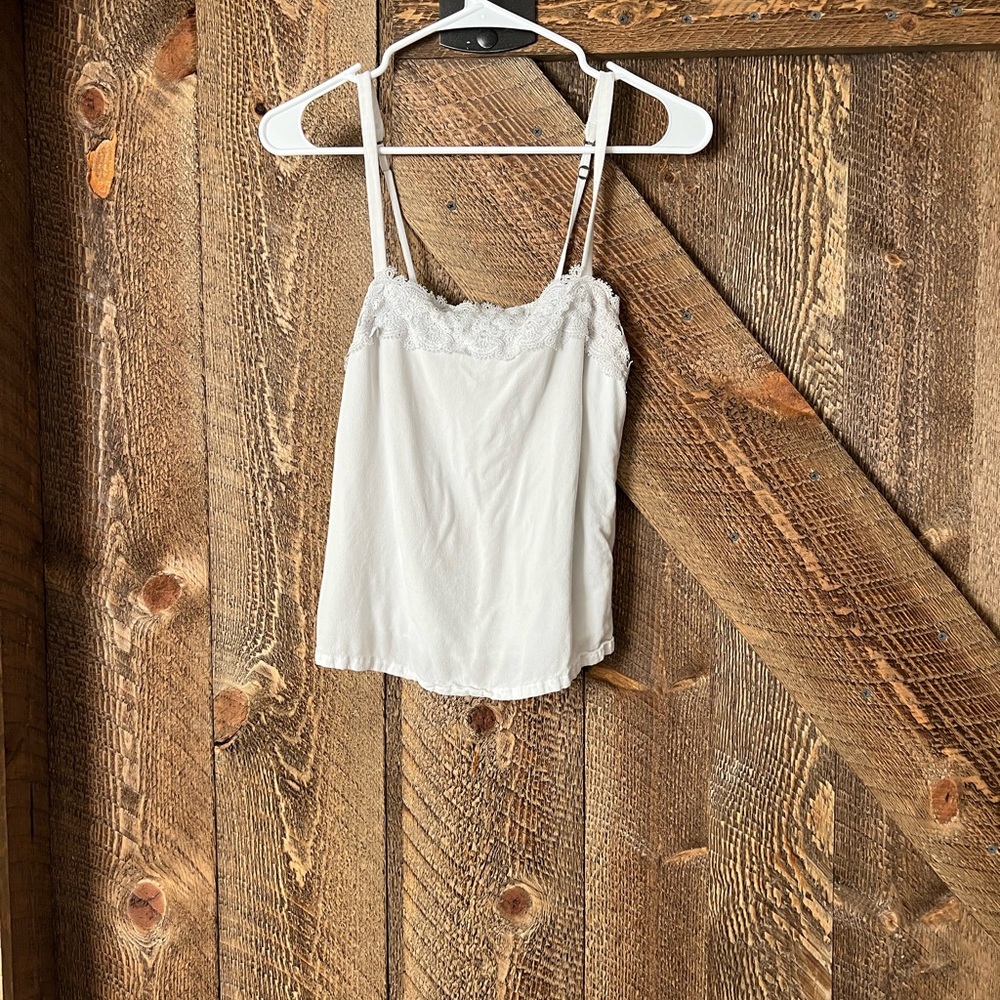 Hollister white floral tank top